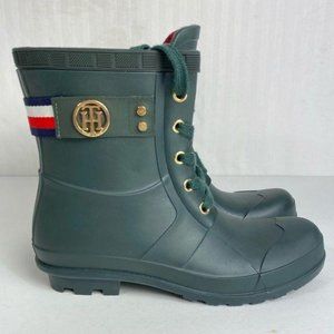 Tommy Hilfiger Rain Boot Trineti‎ Lace Up Mid Calf Women's Sz 6